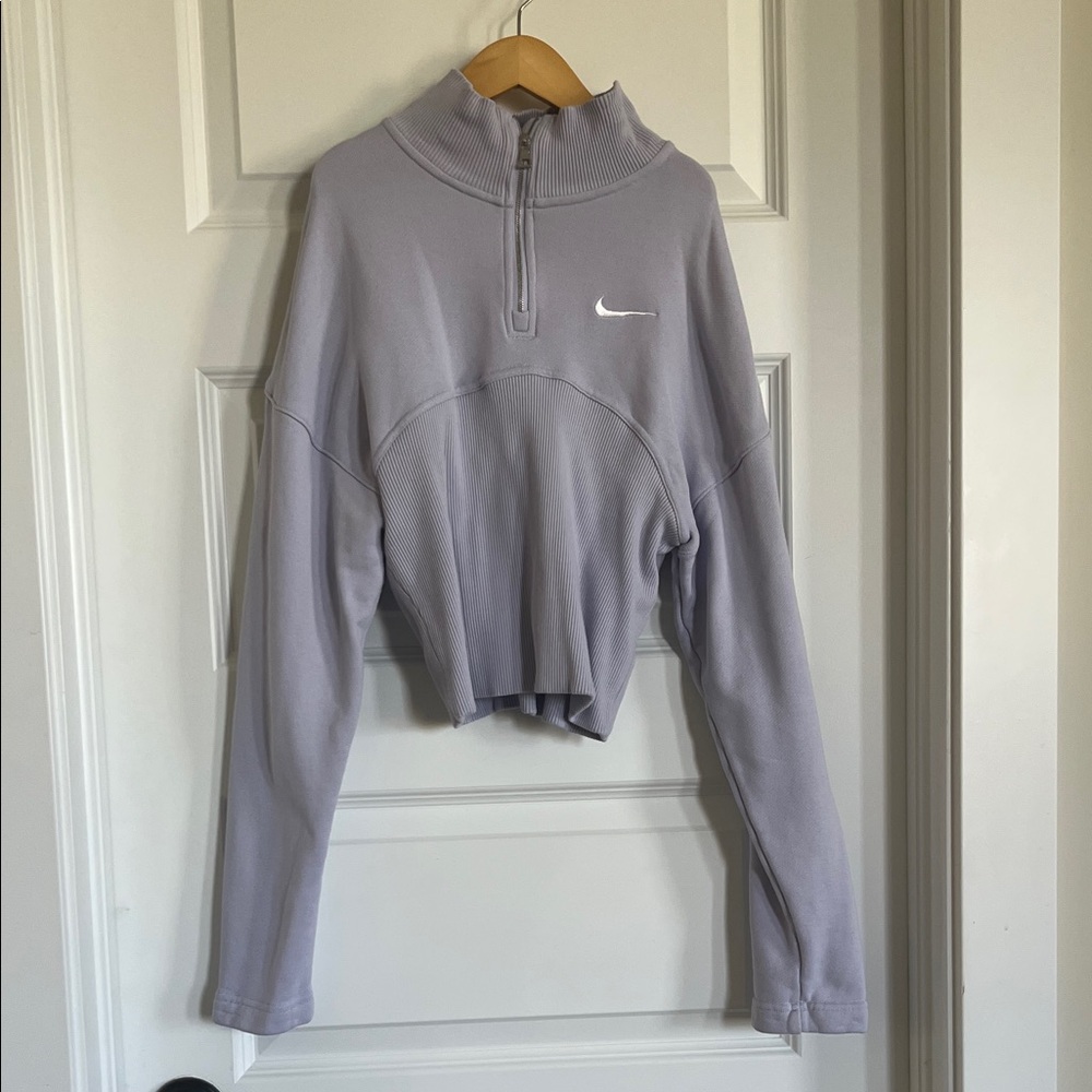 Nike Women's Light Purple Quarter-Zip Sweatshirt